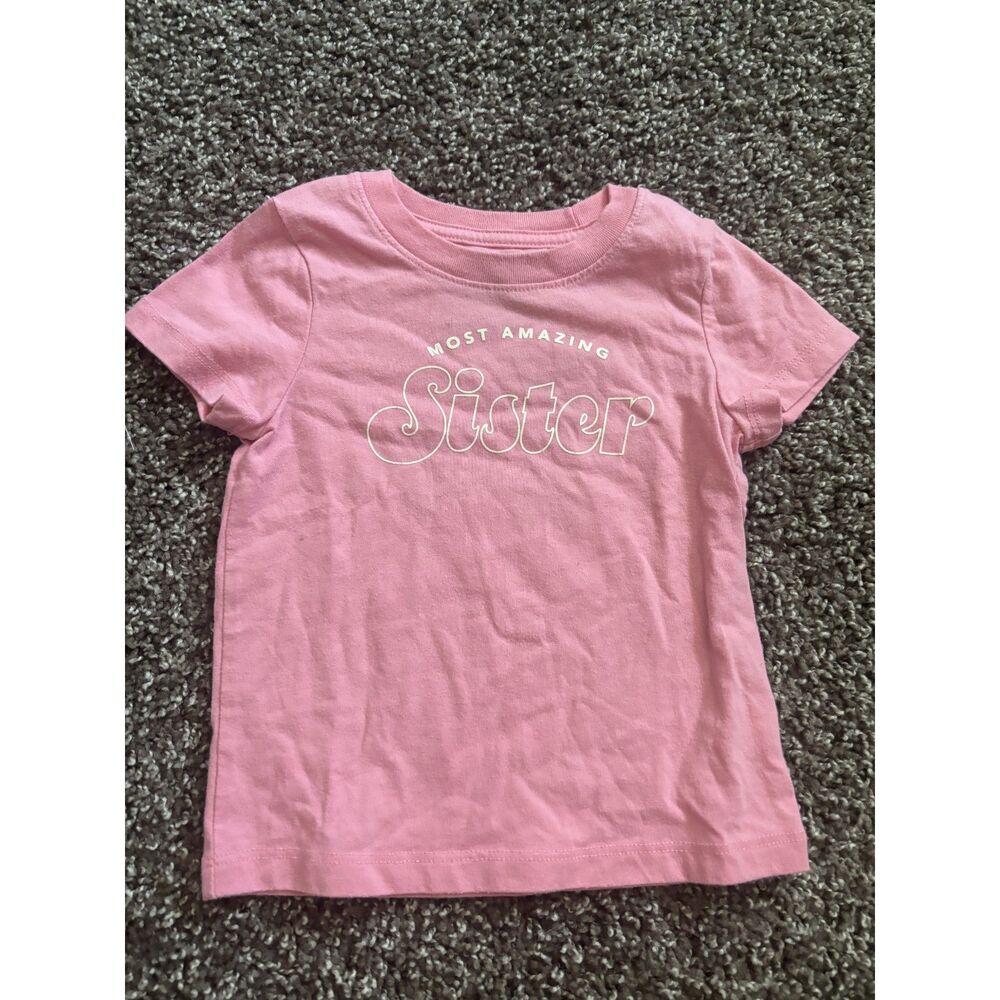 Cat & Jack Pink “Most Amazing Sister” Graphic T-Shirt Size 12 Months